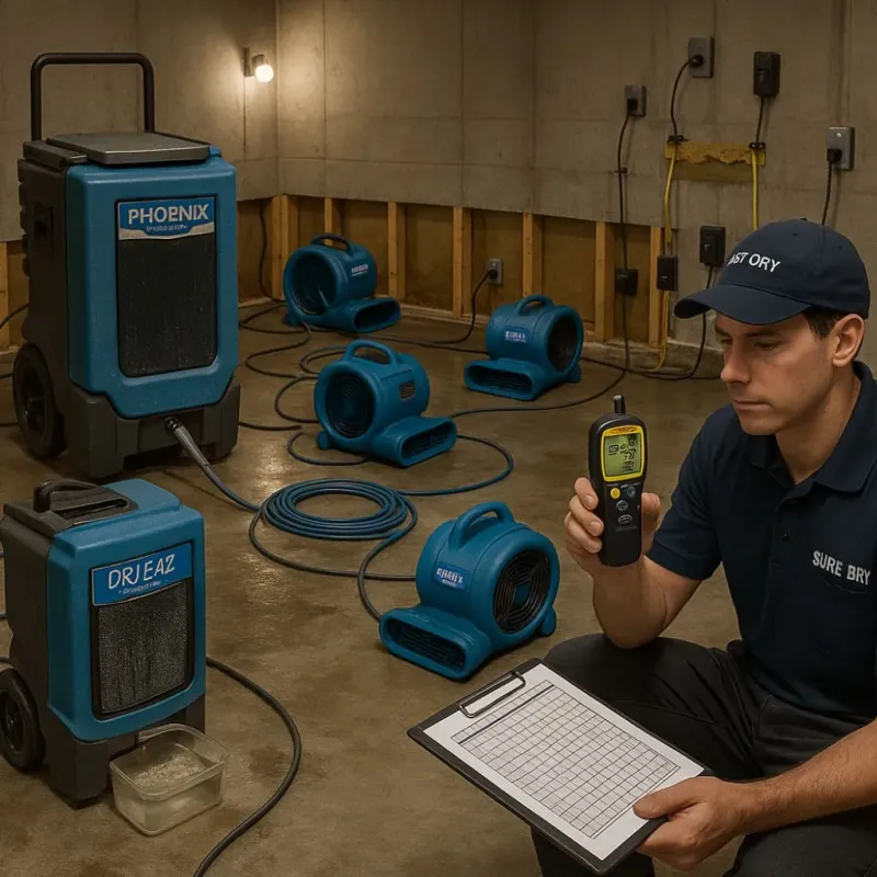 Structural Drying and Dehumidification process in Wise County, TX